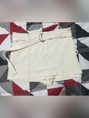 Camila Coelho Cream Belted Skort